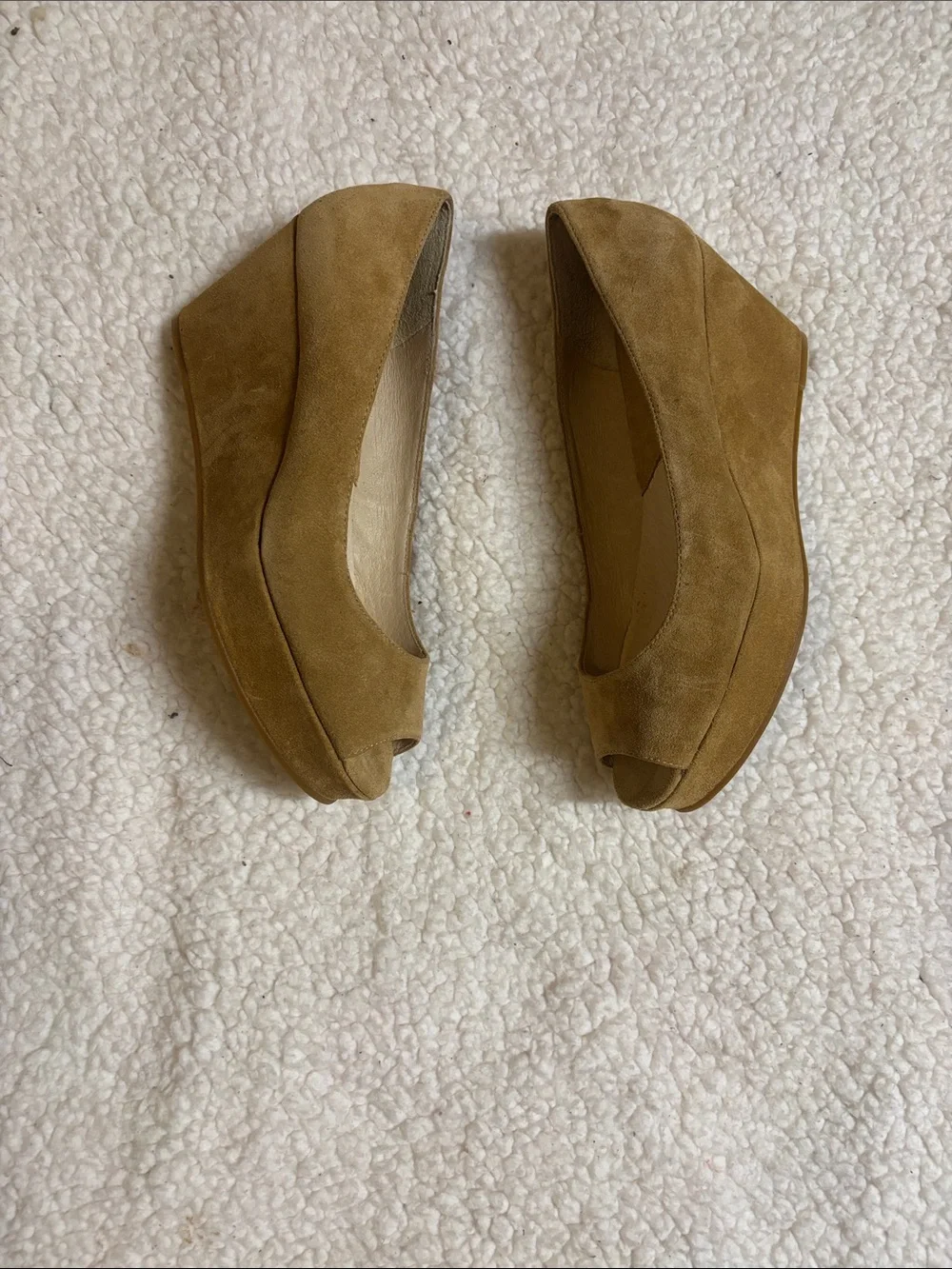 Michael Kors peep toe wedge heels suede women's 8